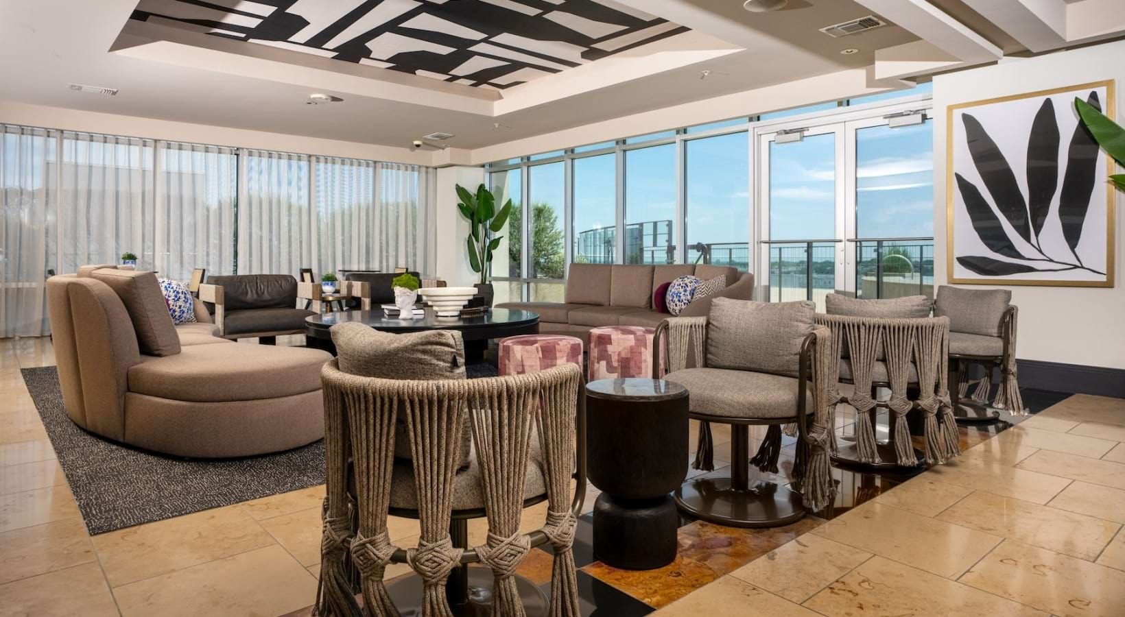 Resident lounge with skyline views