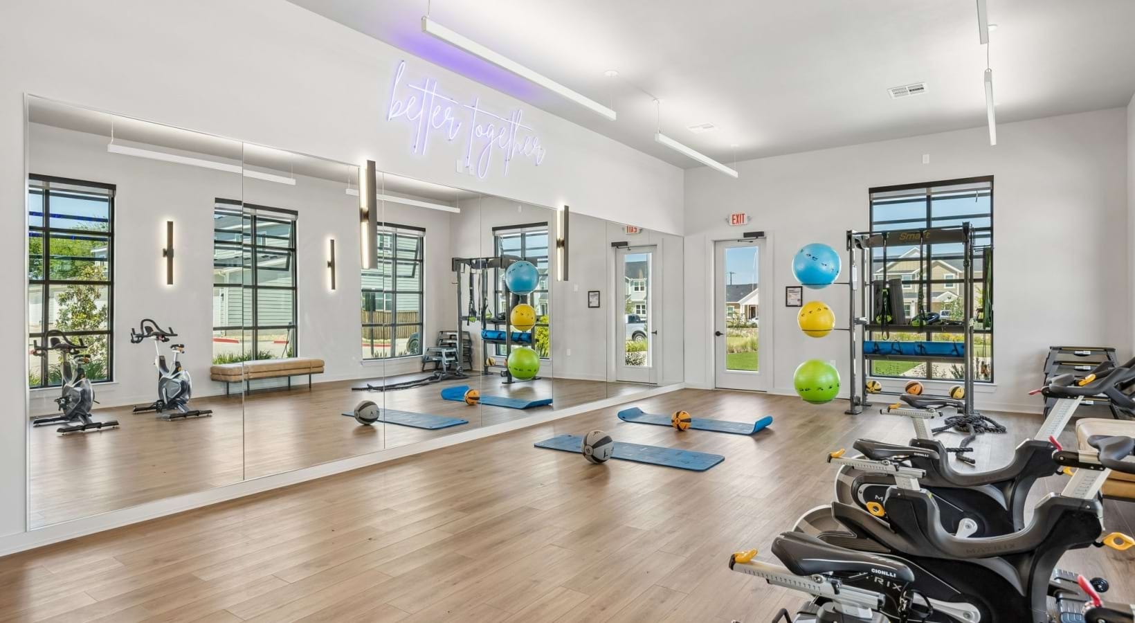 Fitness studio with bikes