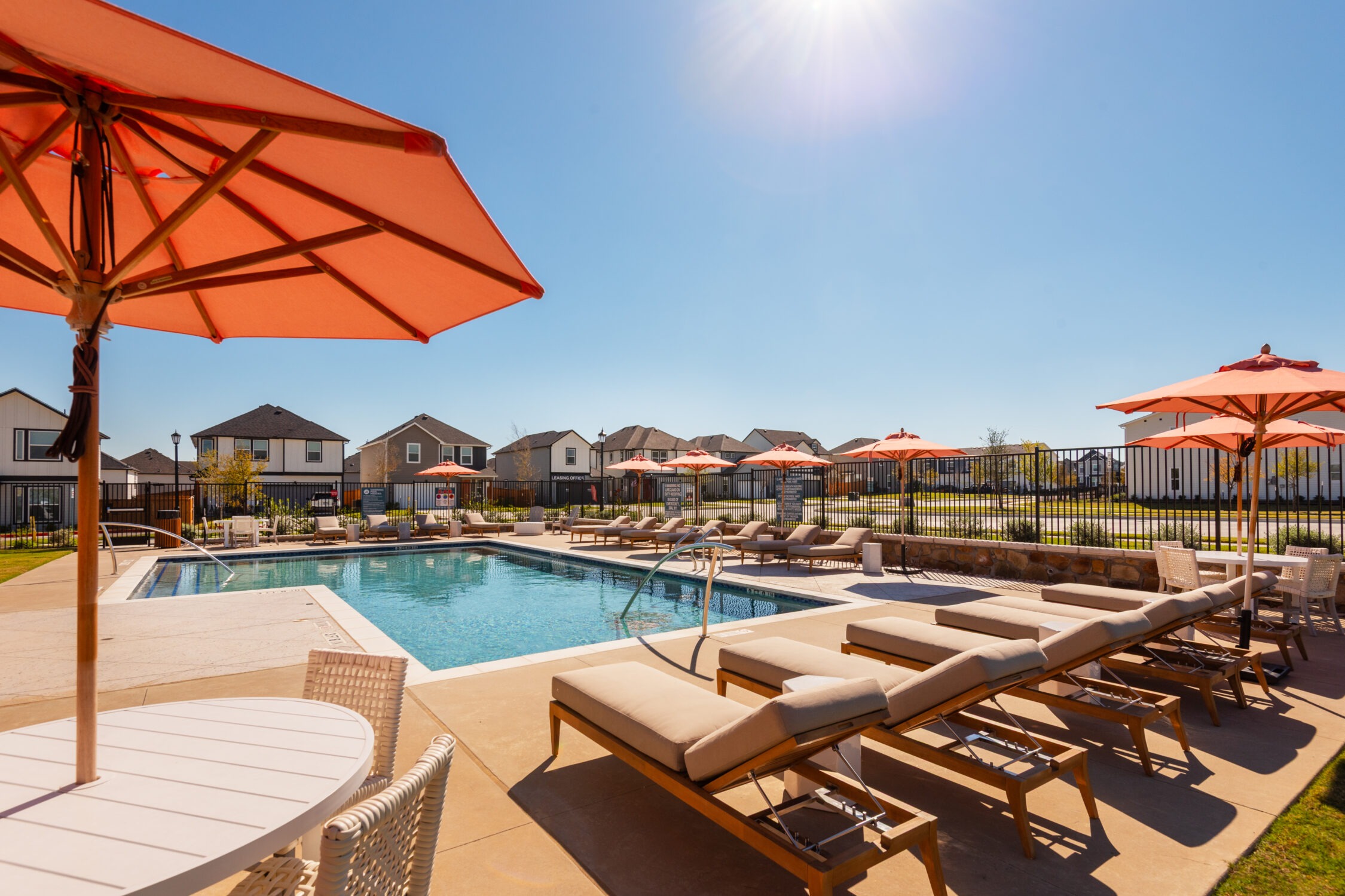 Resort-inspired swimming pool