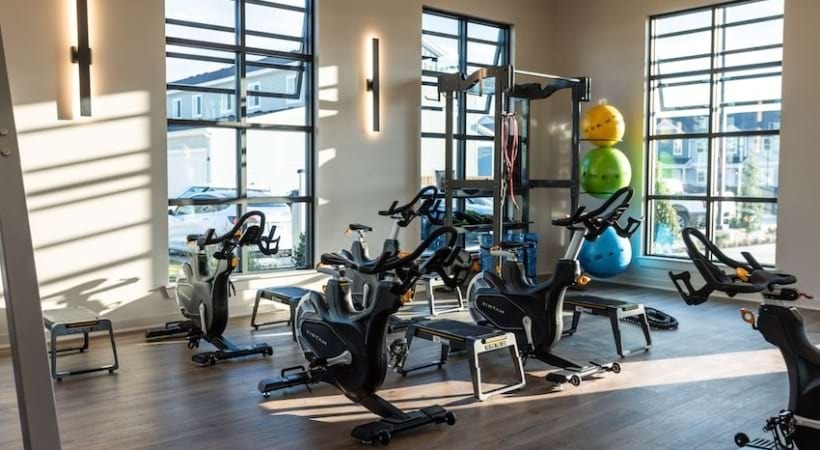 Fitness center cardio equipment