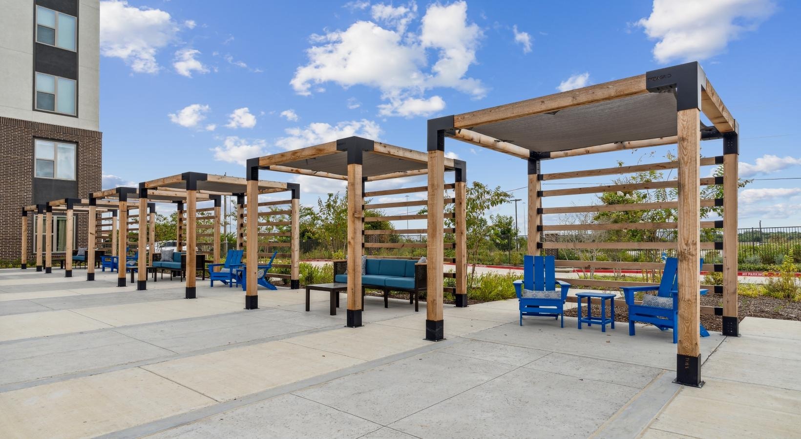 Pergola with lounge seating