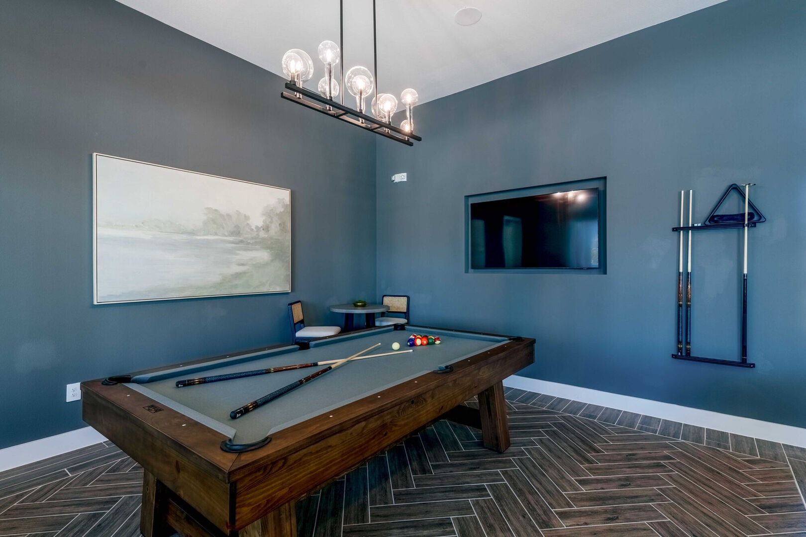Game room with billiards