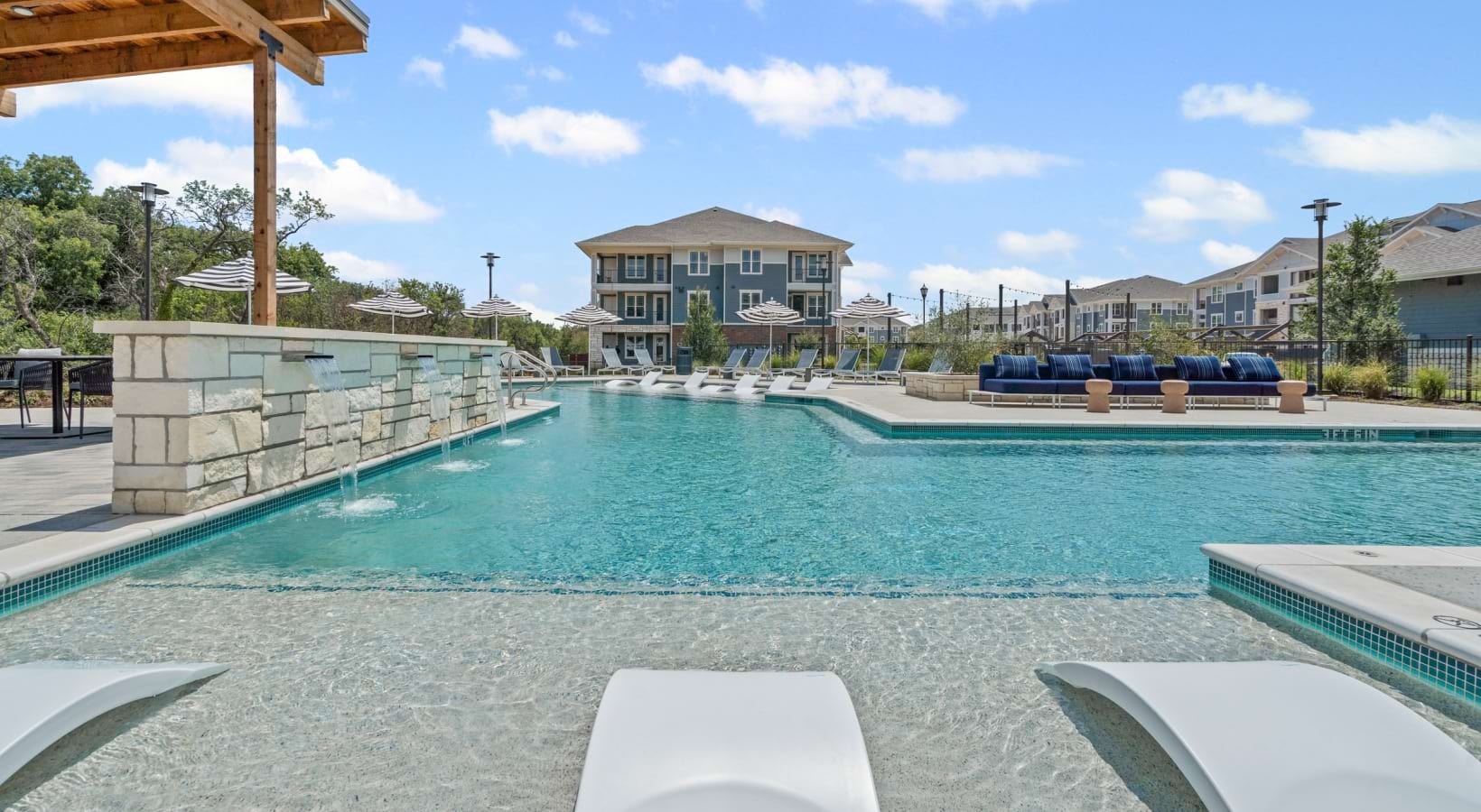 Resort-style swimming pool