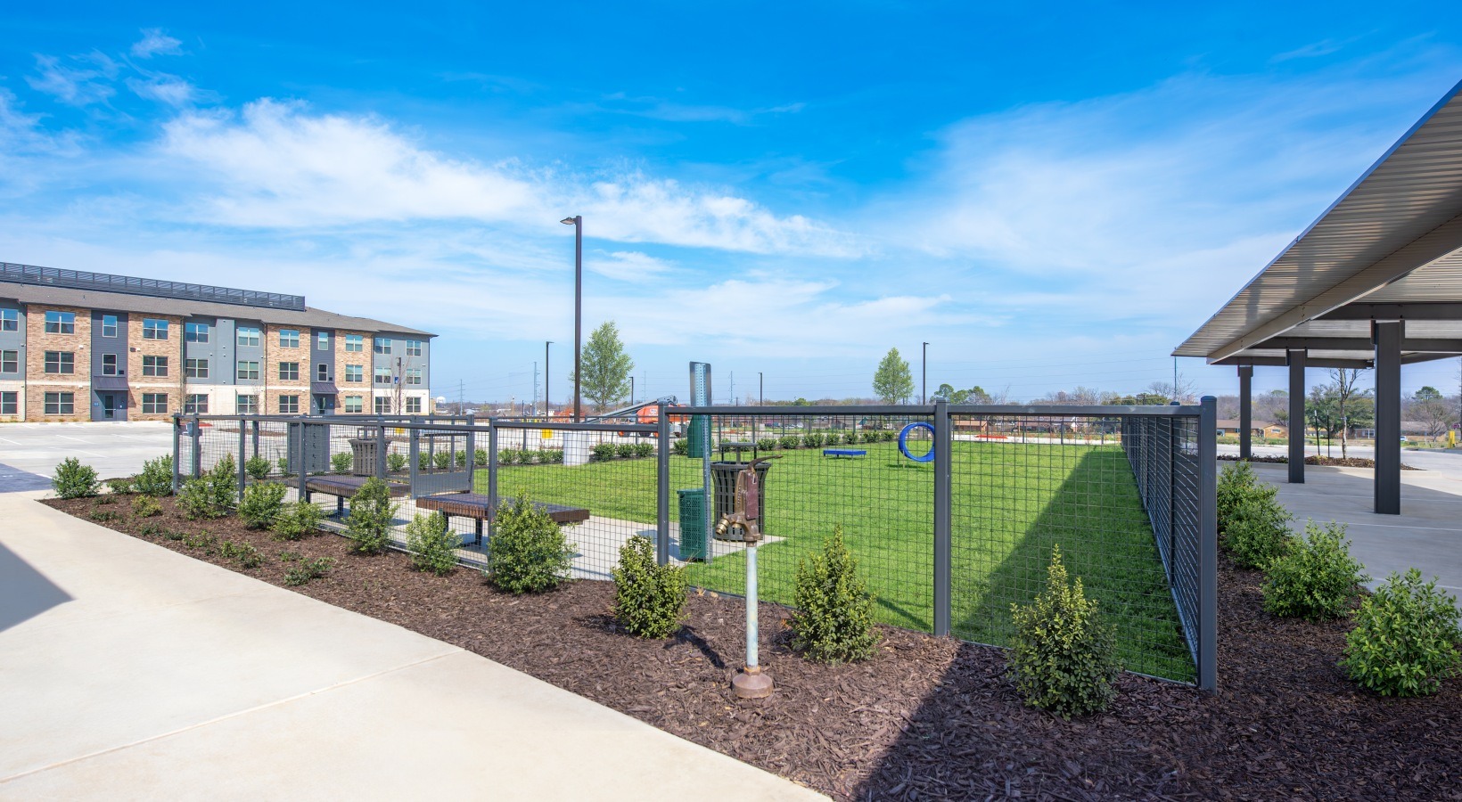 Dog park with water station