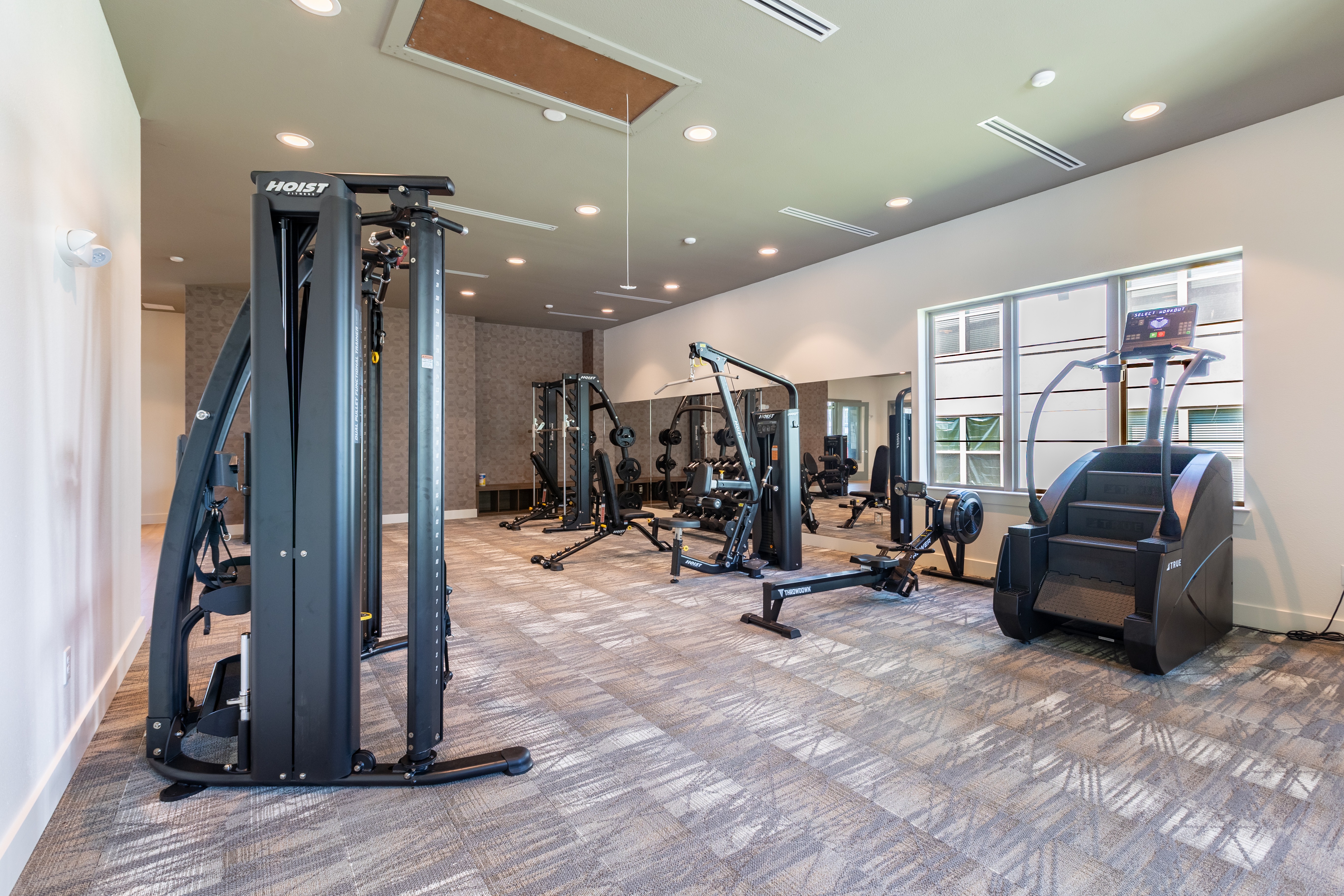 Fitness center strength equipment