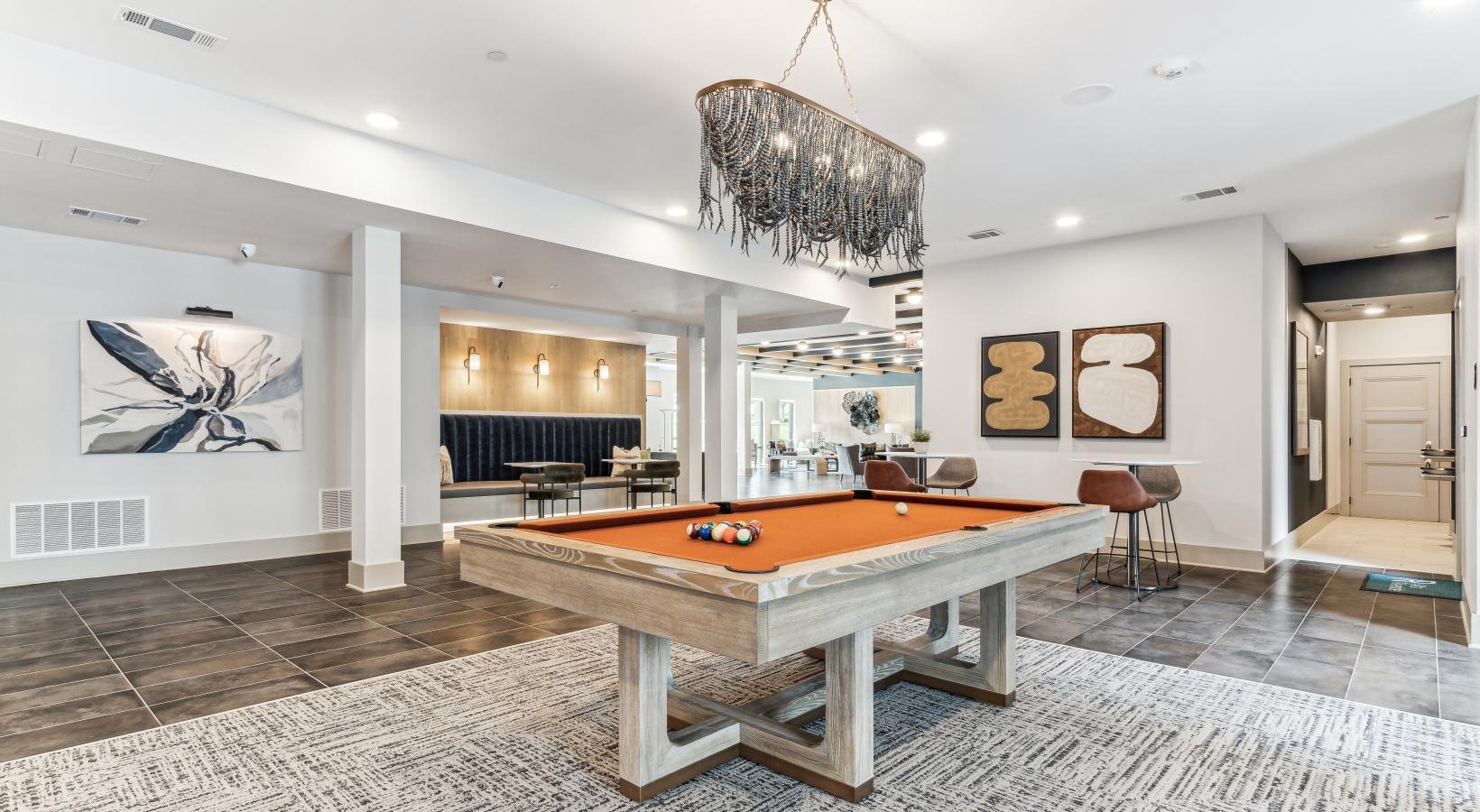 Game room with billiards
