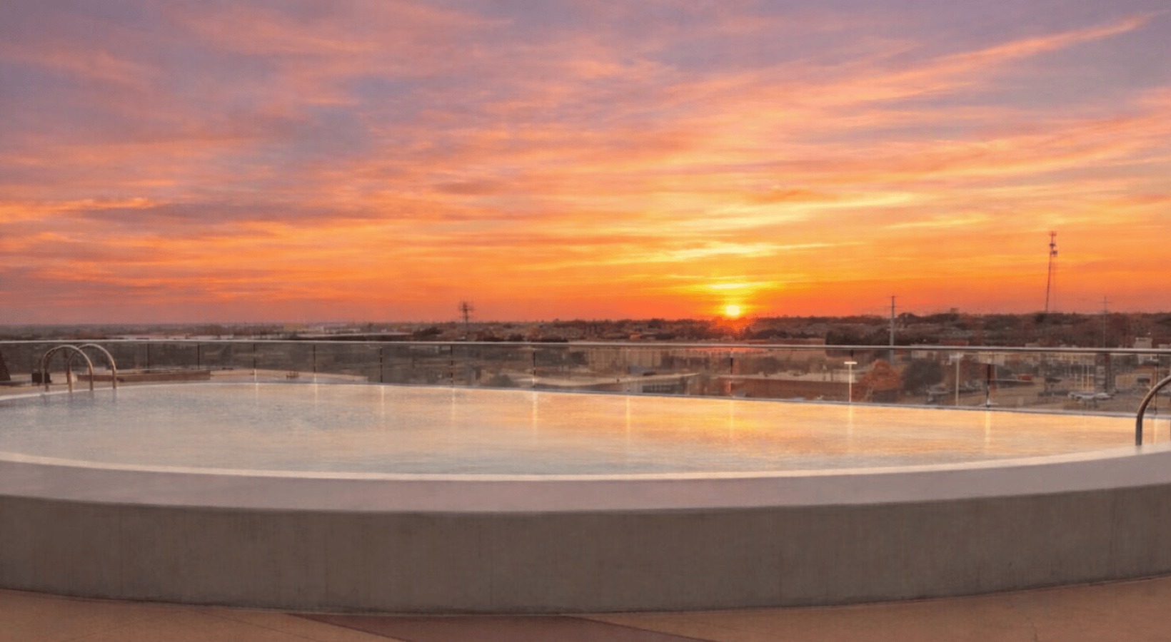 Infinity edge pool at sunset