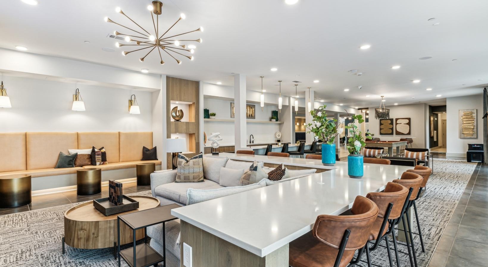 Resident lounge with island seating