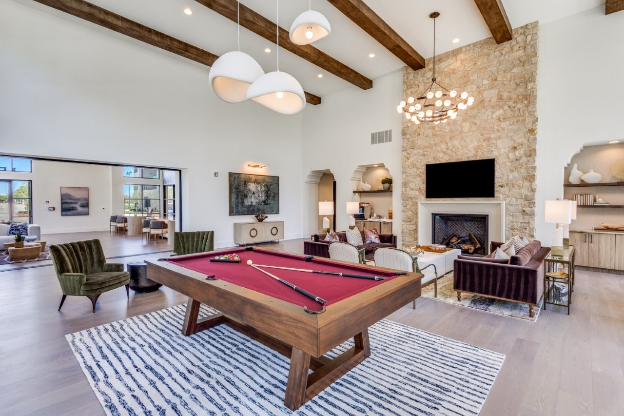 Billiards table in the resident clubhouse