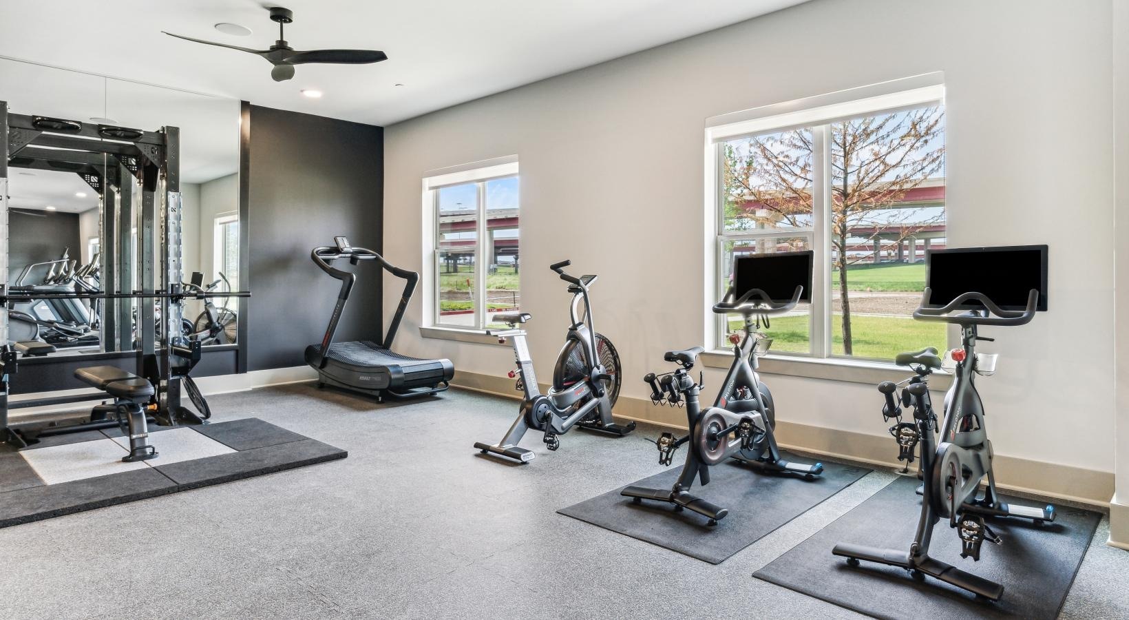 Fitness center with bikes