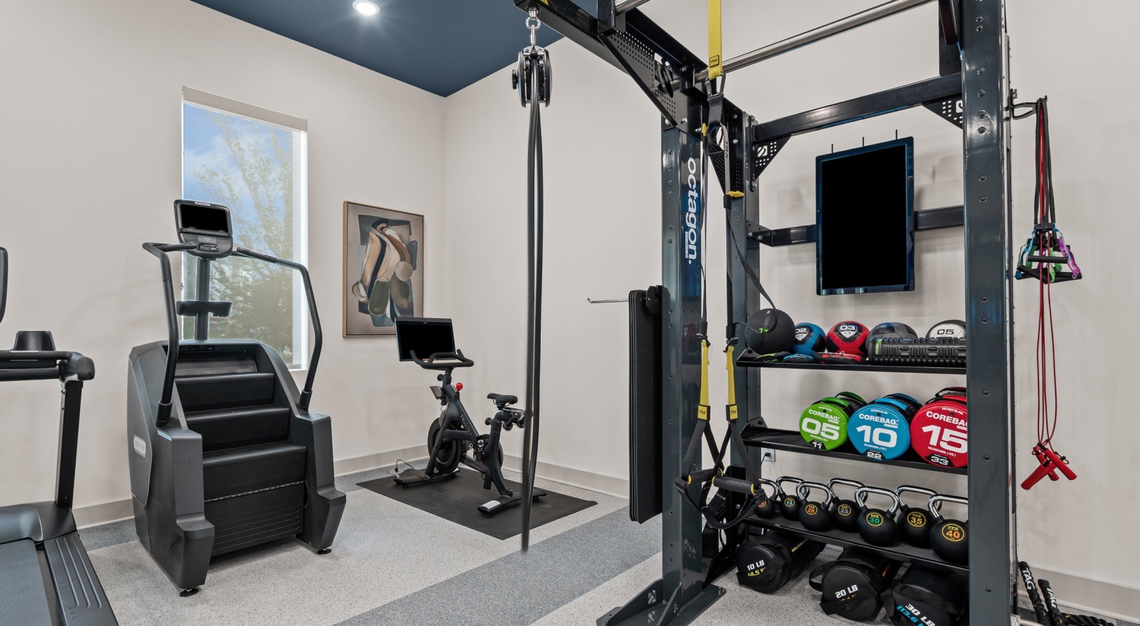 Fitness center cardio equipment