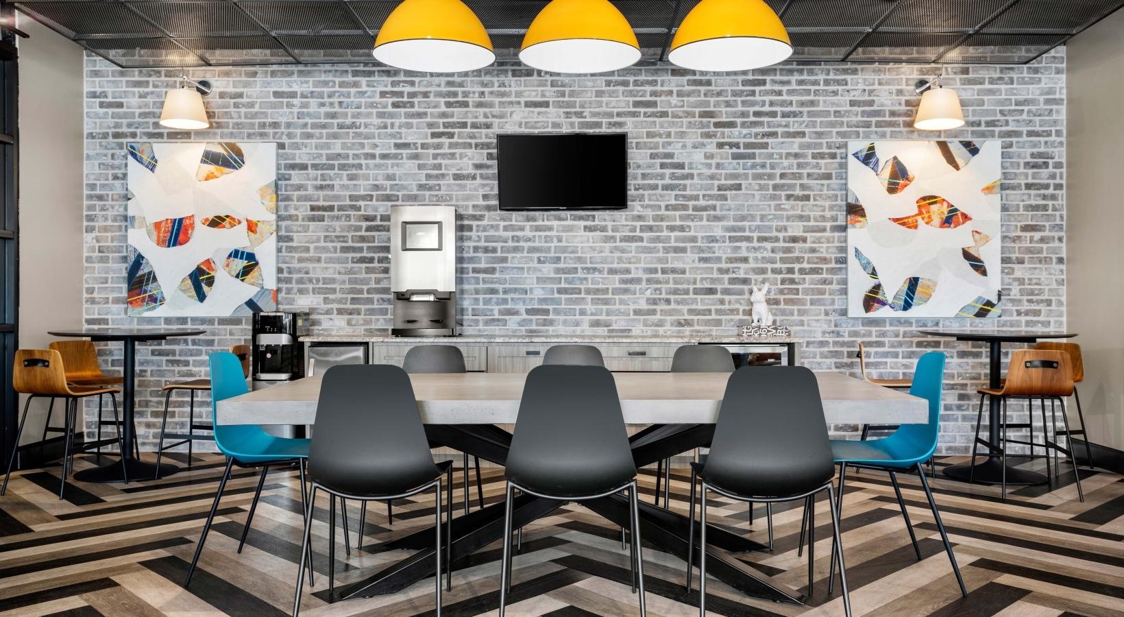 Resident clubroom with communal table