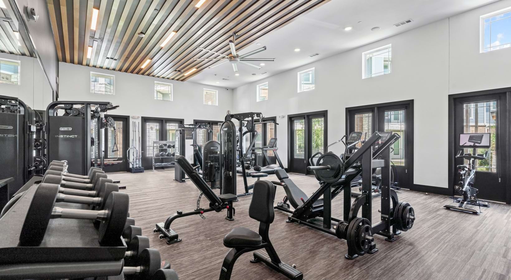 Fitness lounge with cardio theater
