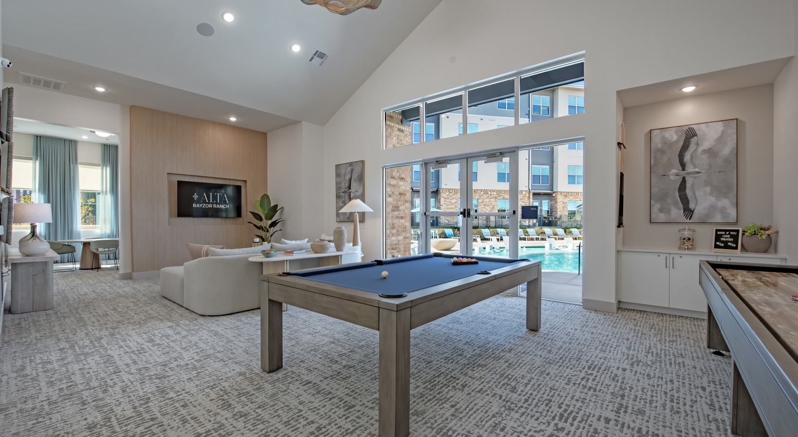 Club room with pool table