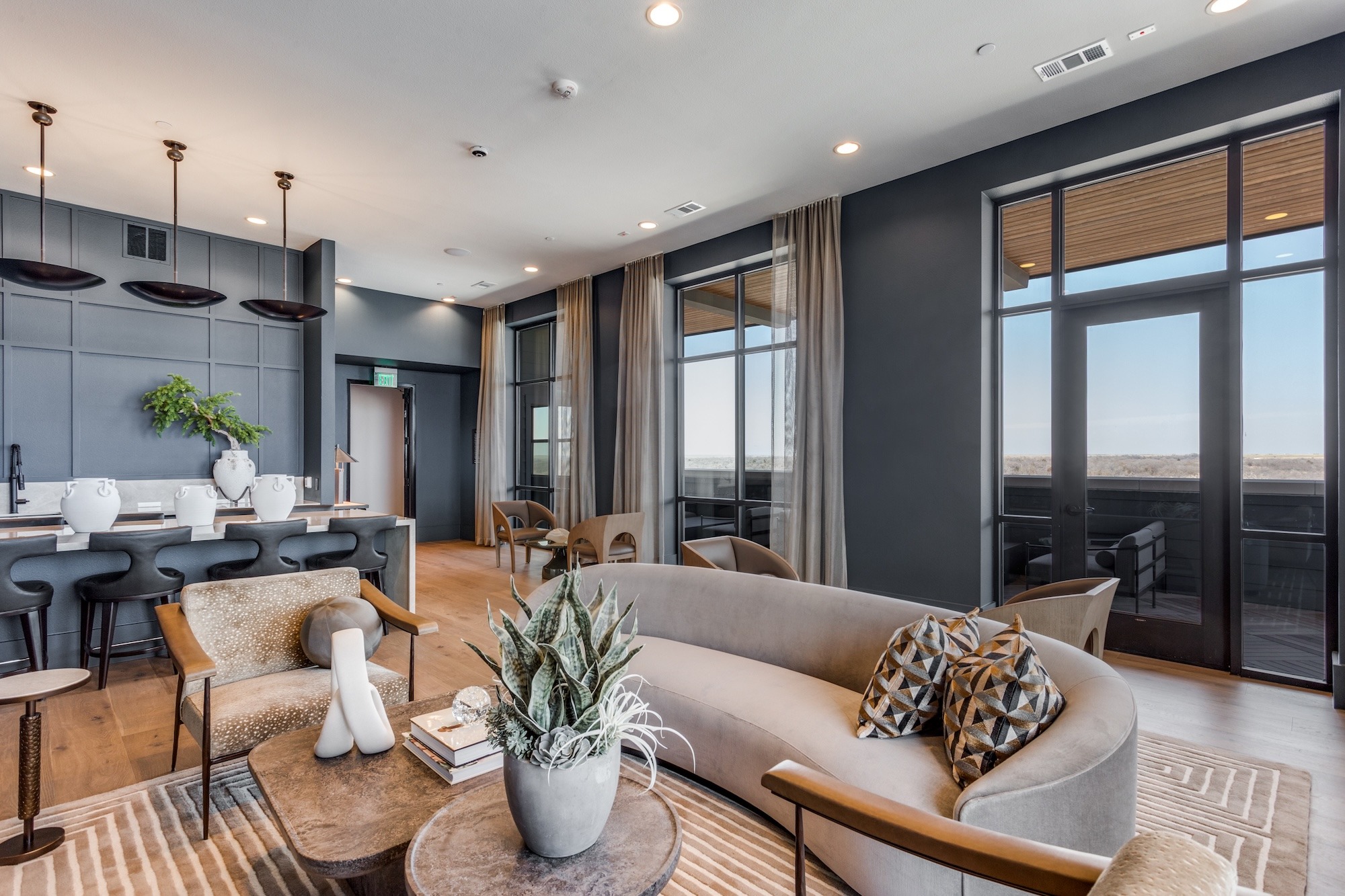 Sky lounge with floor-to-ceiling windows