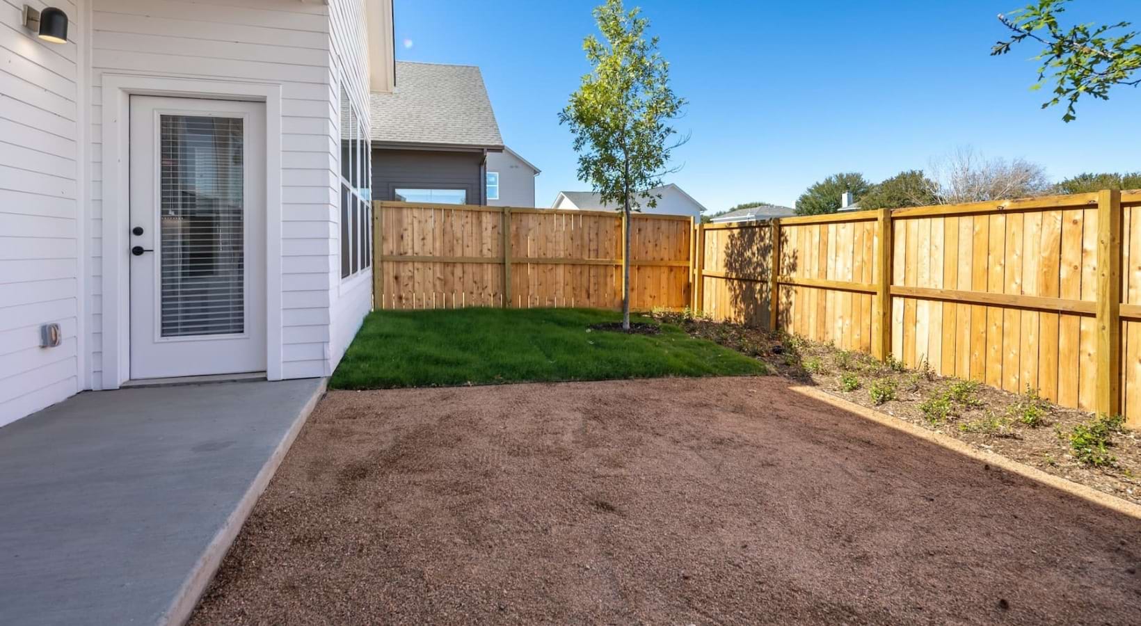 Backyard patio area
