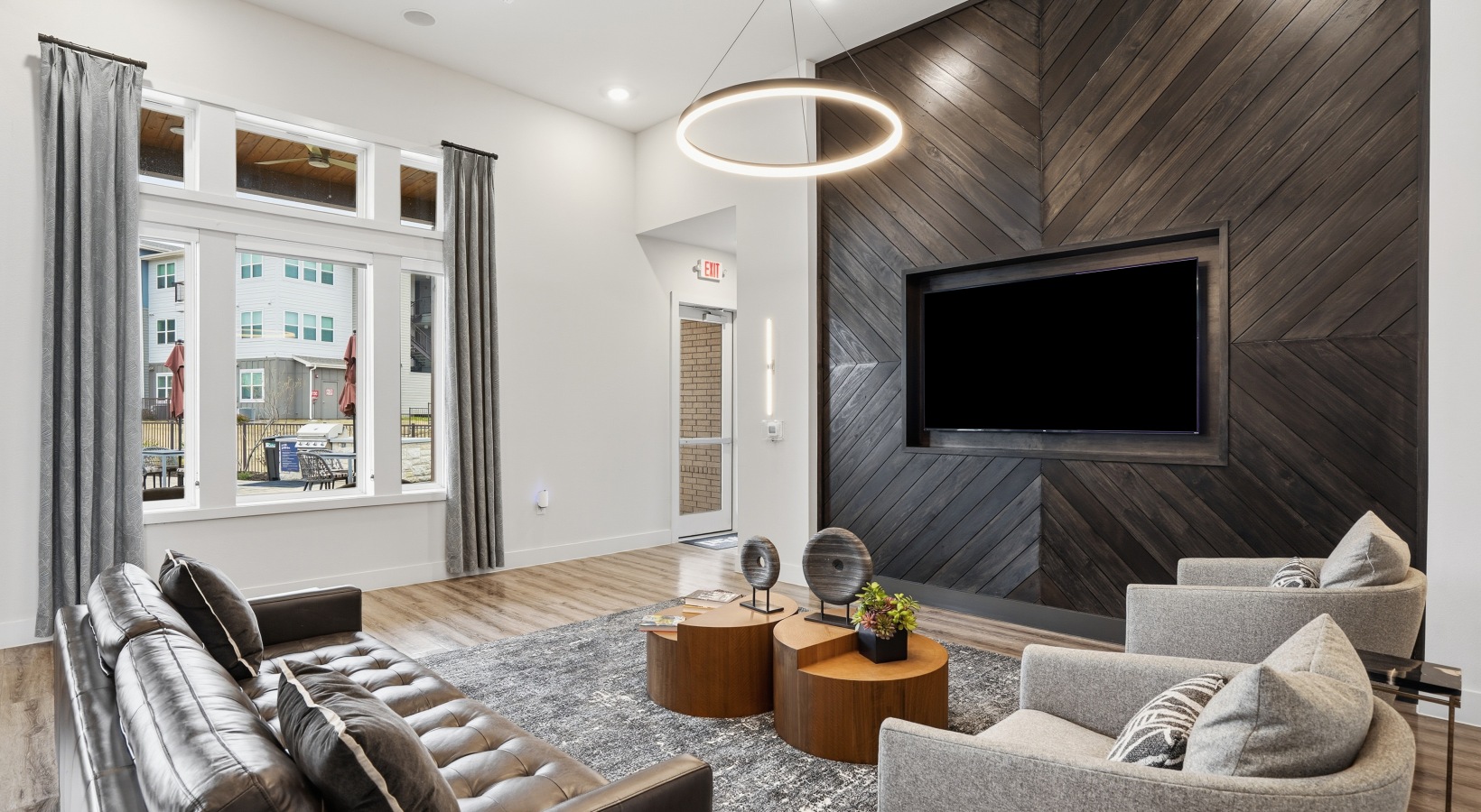 Clubhouse lounge with large TV