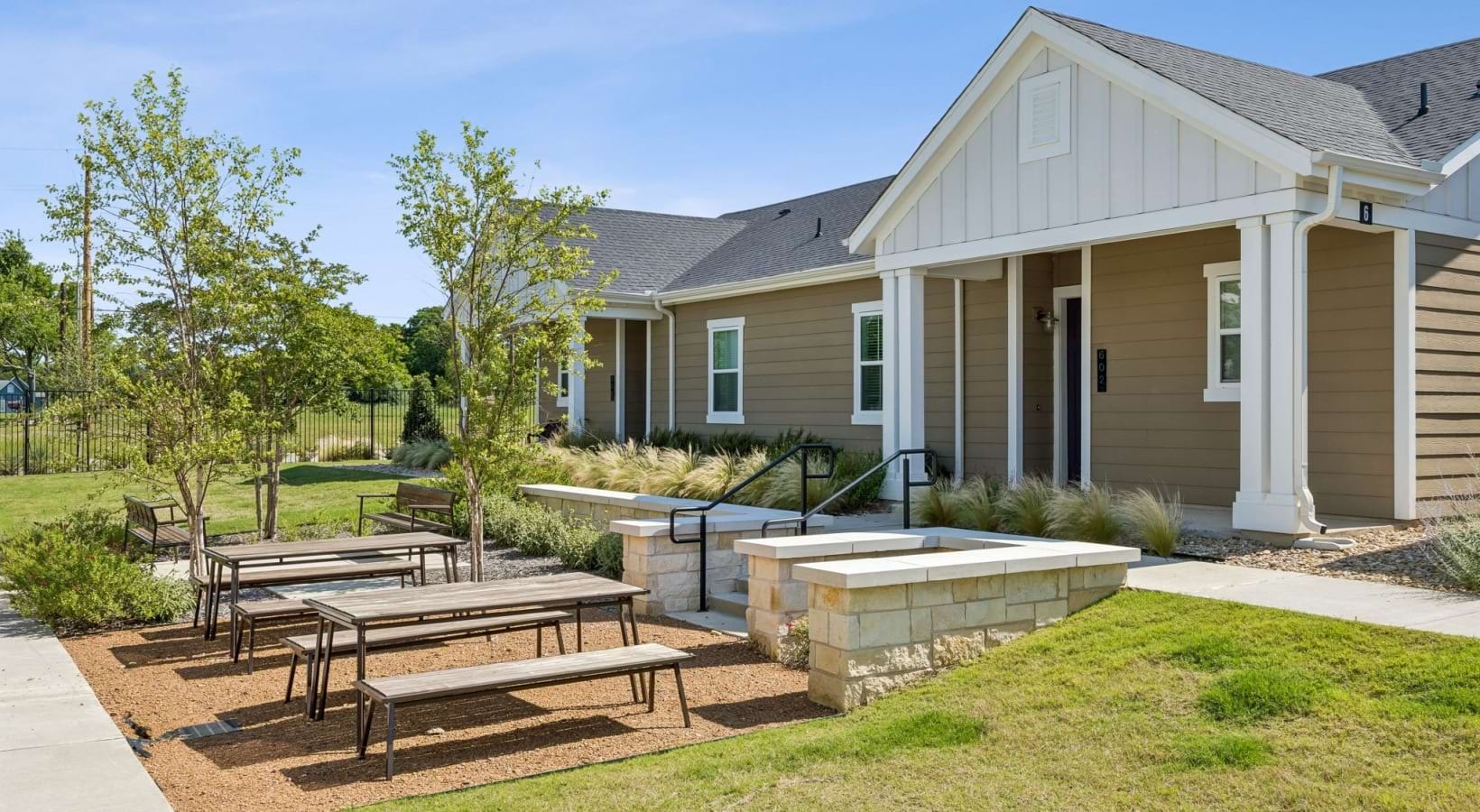 Front porch and green space