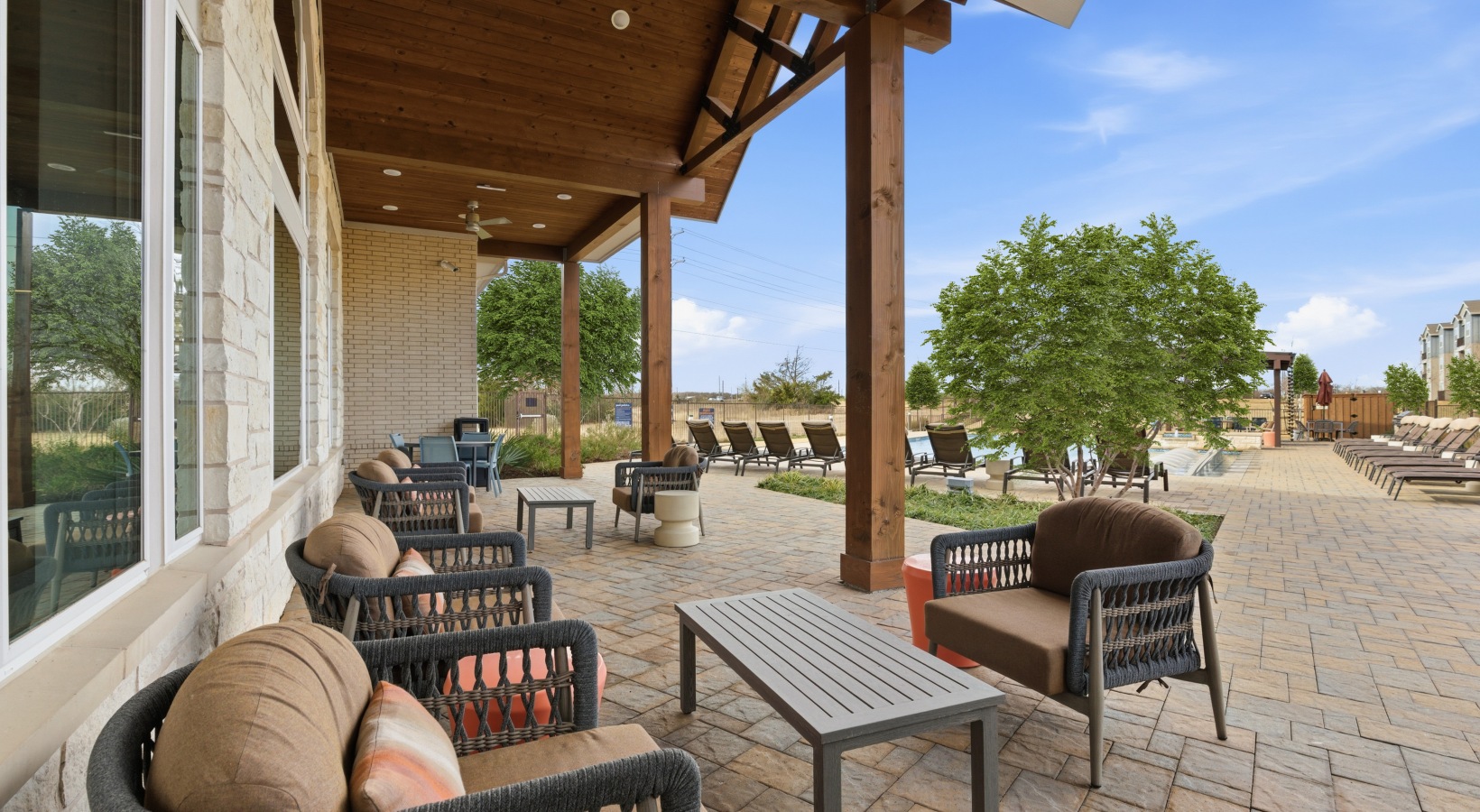 Covered outdoor seating area