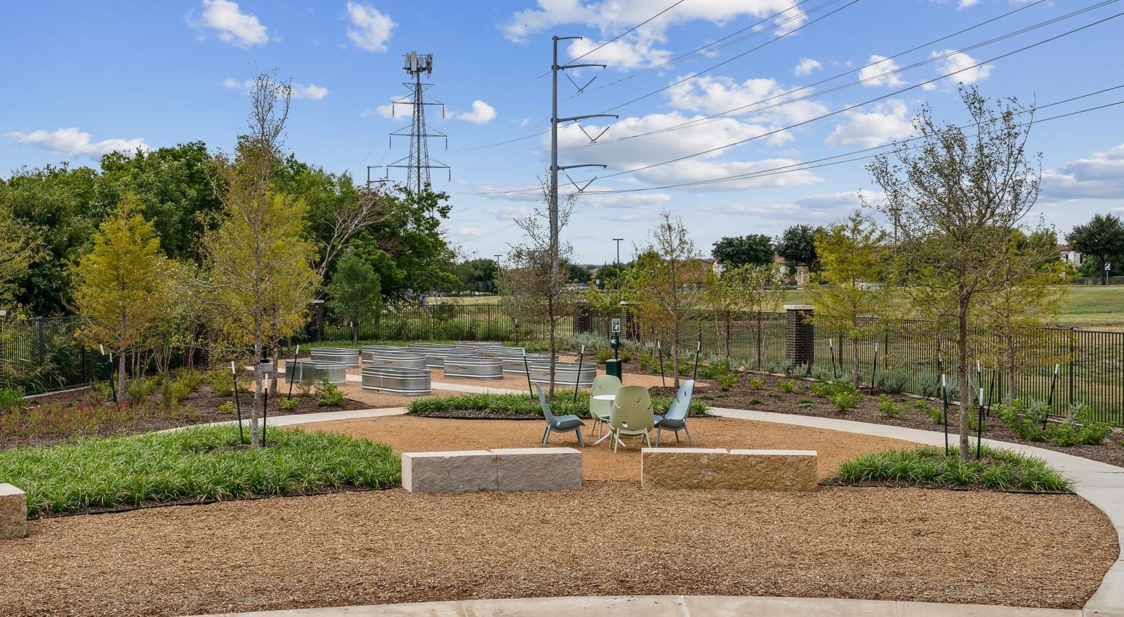 Community garden and landscaped grounds