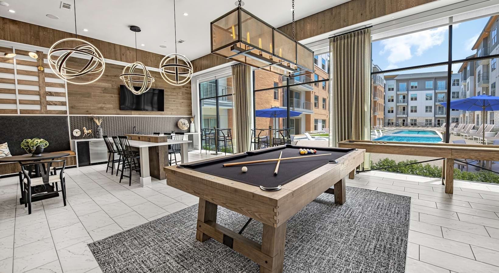 Game room with pool table