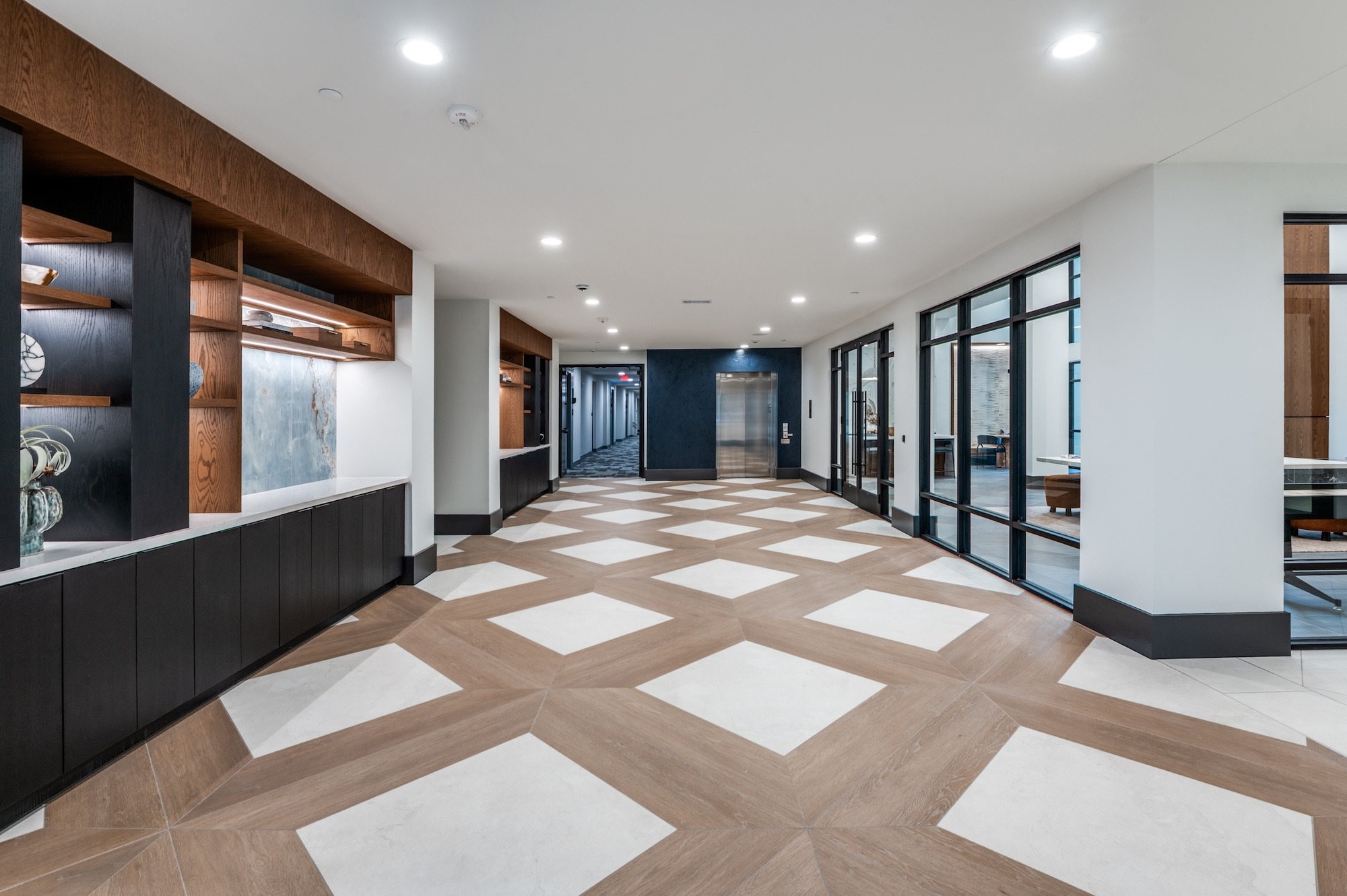 Interior climate-controlled corridor