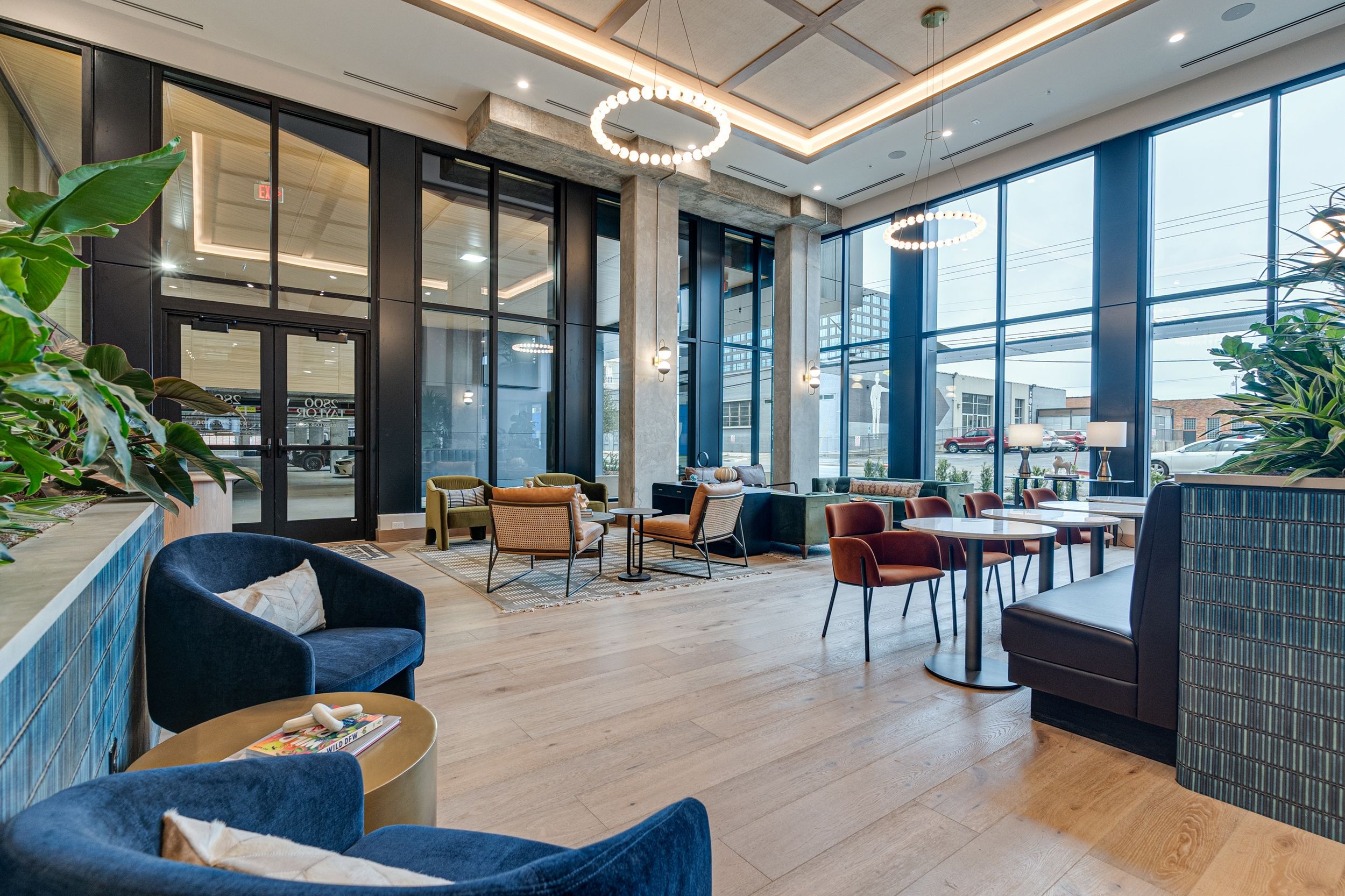 Lounge with skyline views