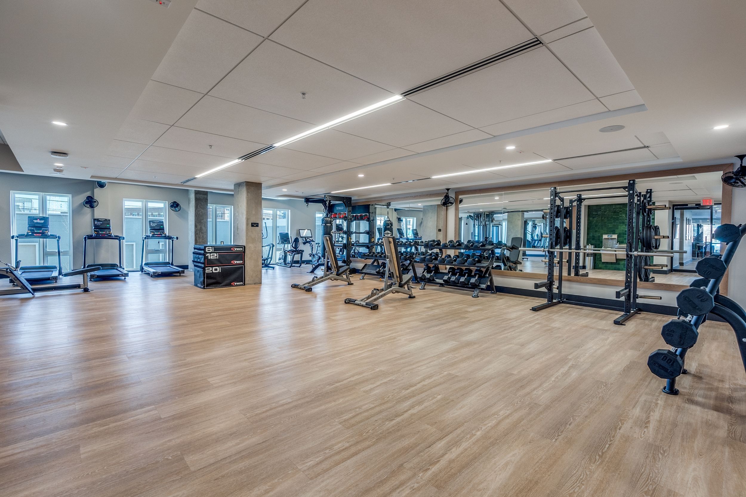 Fitness center strength equipment