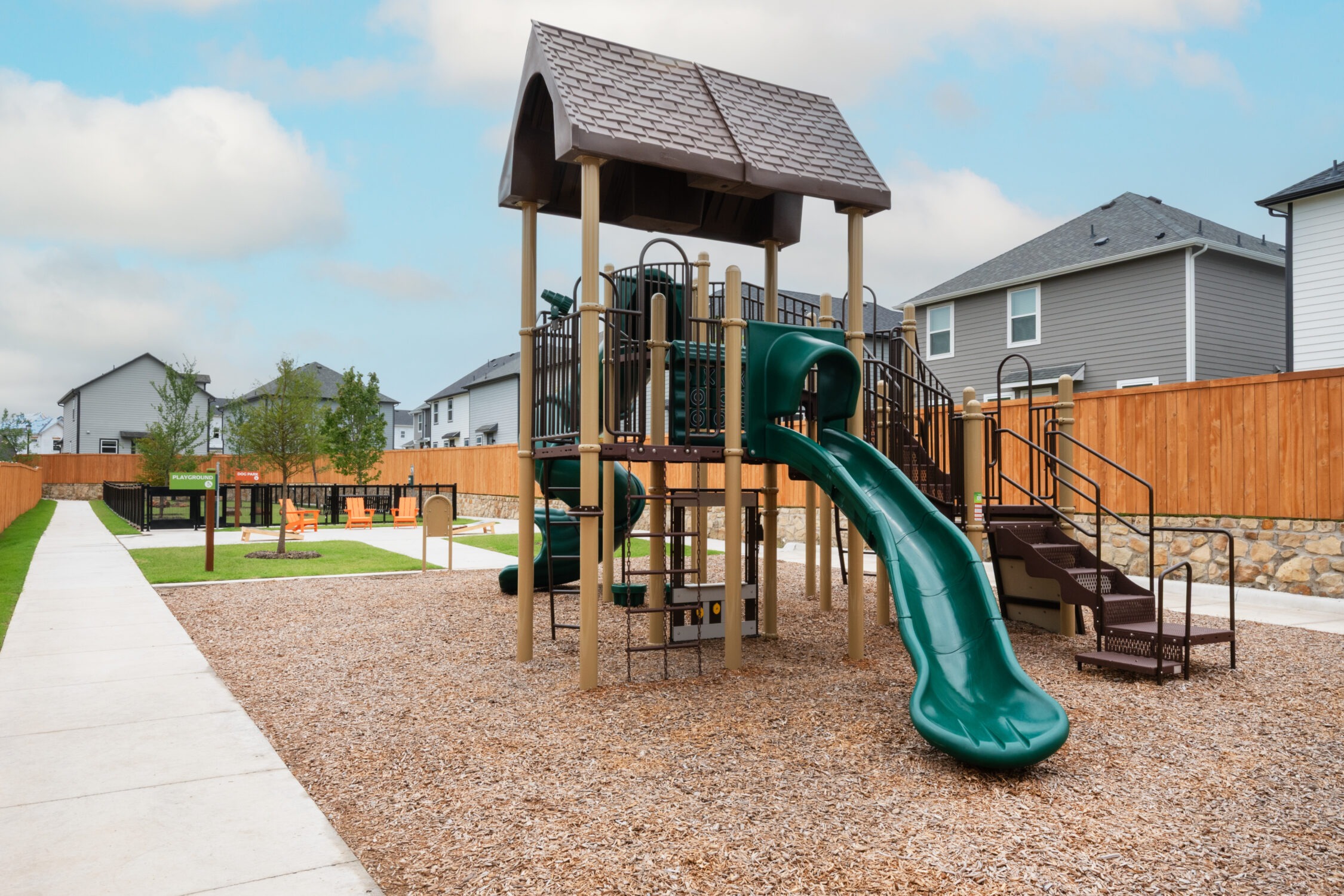 Playscape with green space