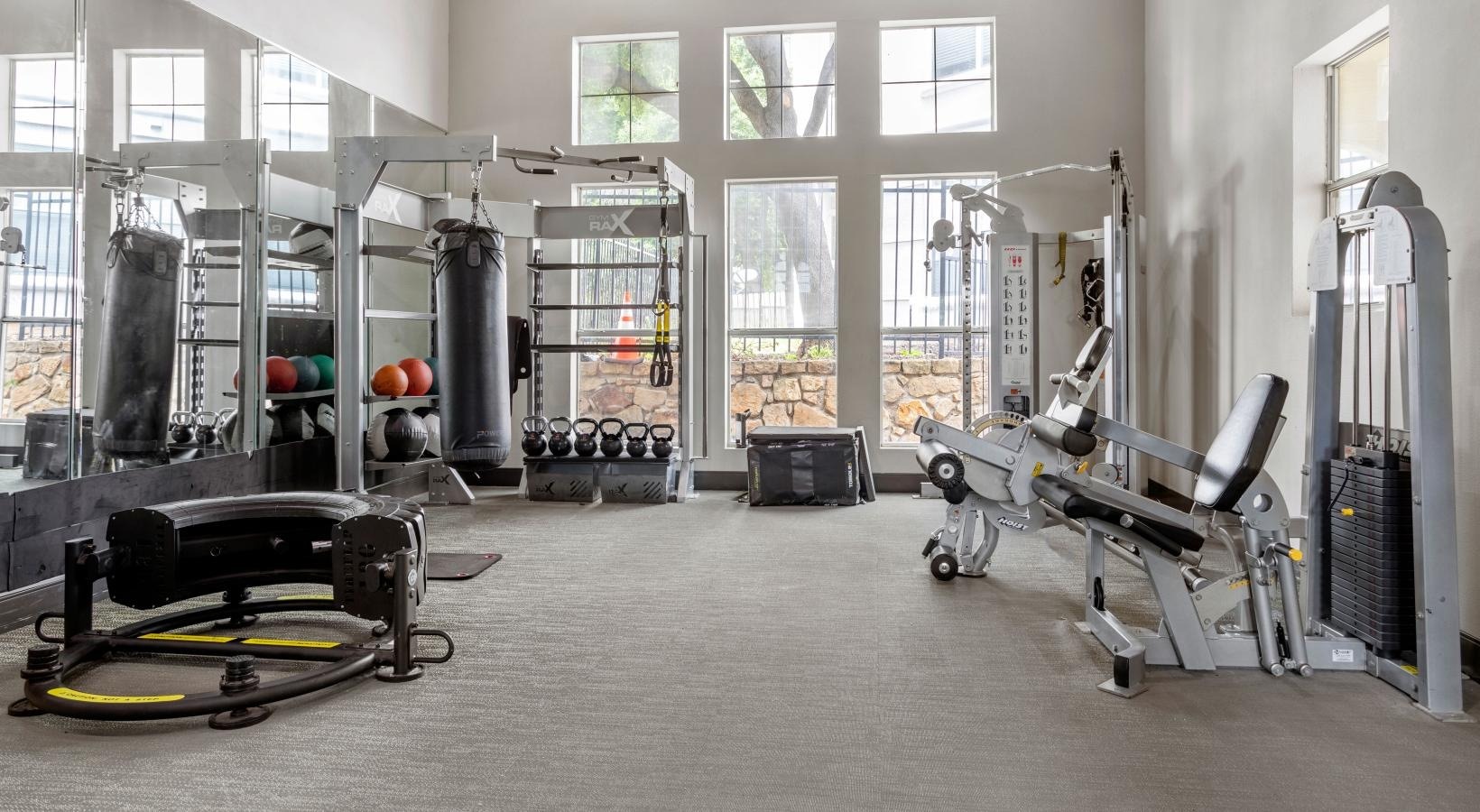 Fitness center with strength equipment