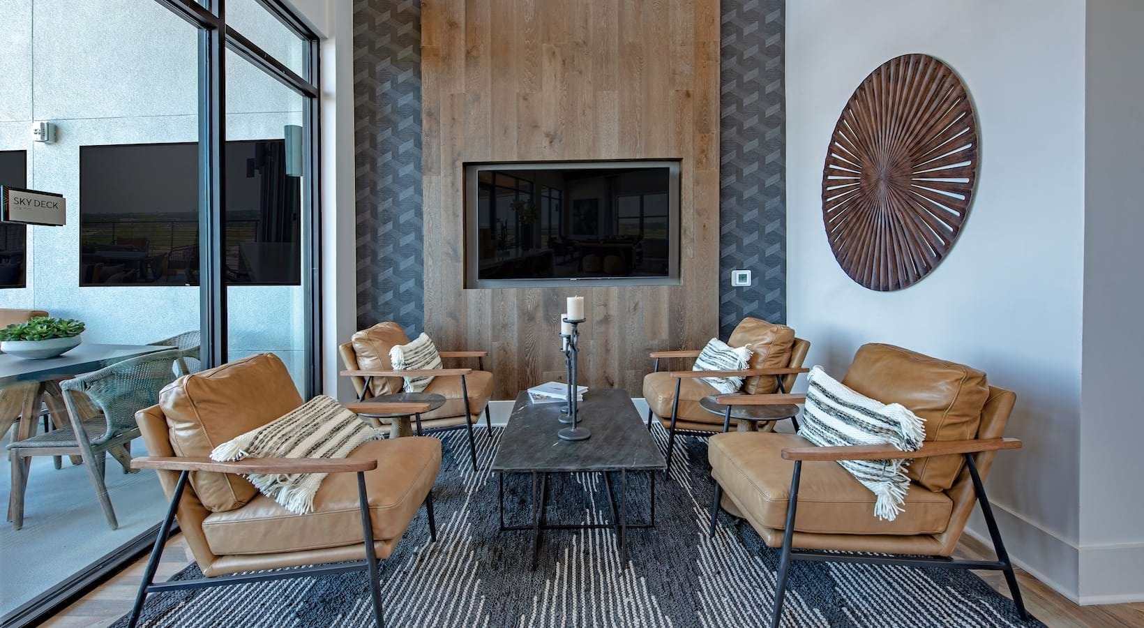 Clubhouse lounge with fireplace
