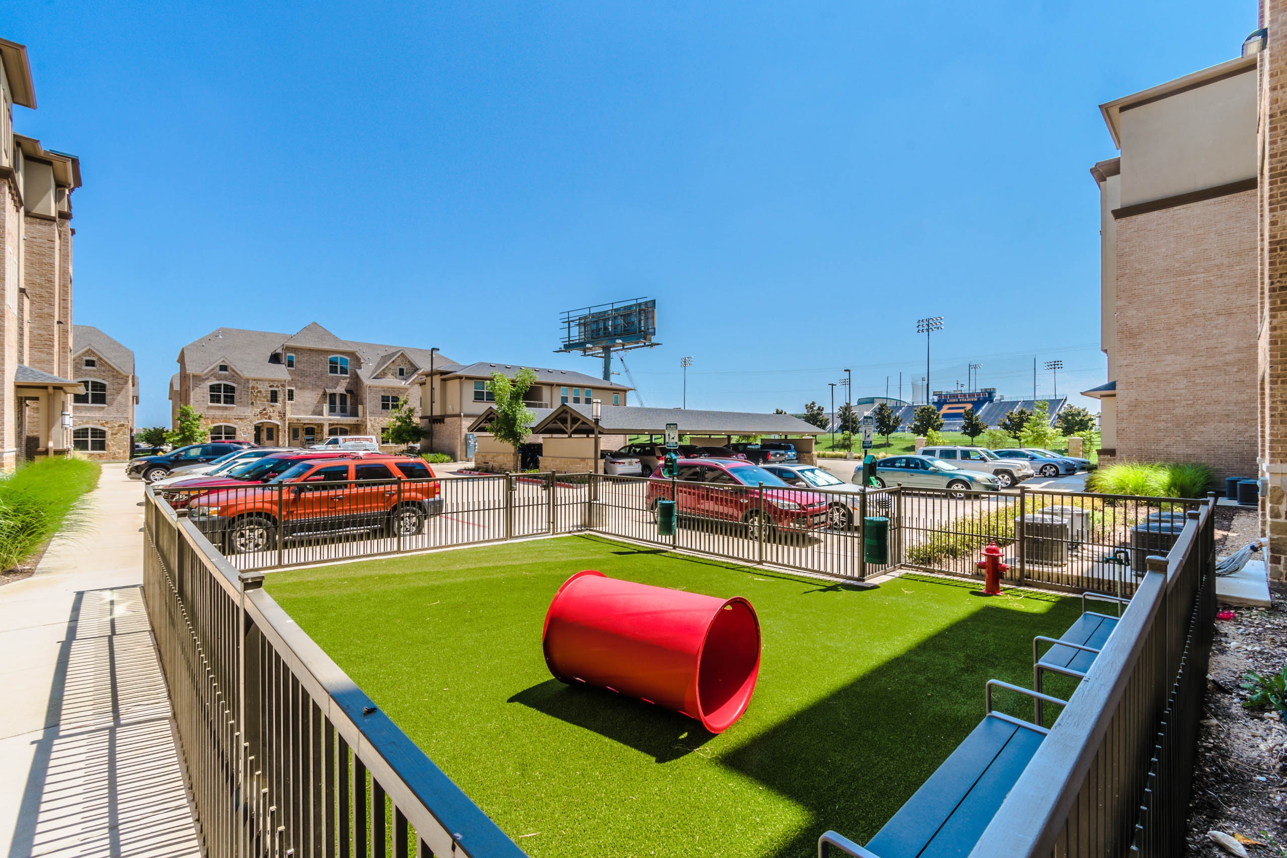 Dog park with agility equipment