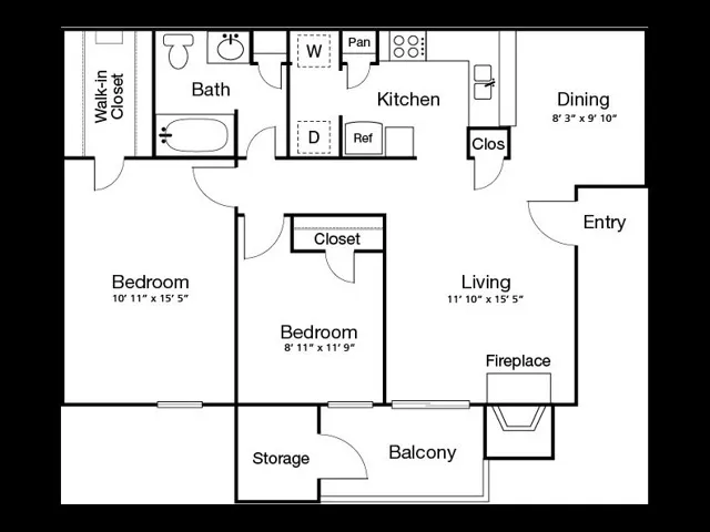 2 Bed 1 Bath A – image 1