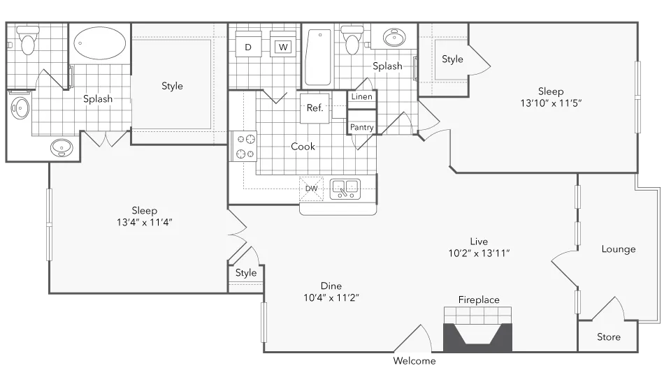 2 Bed 2 Bath Washer Dryer - photo 2