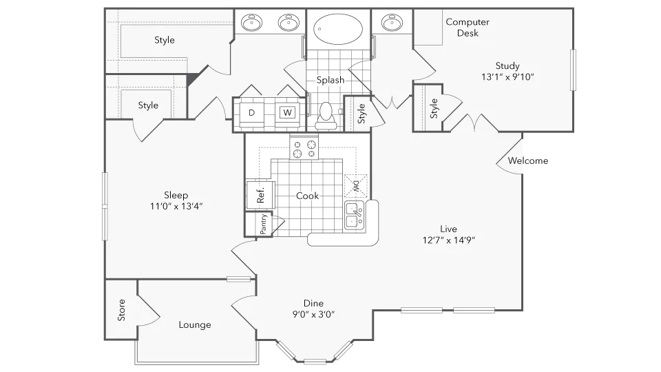 2 Bed 1 Bath Washer Dryer - photo 2