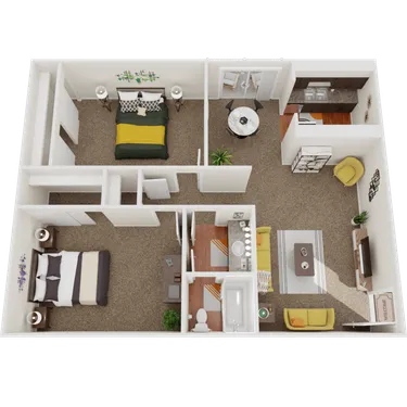 2 Bed 1 Bath - 2D – image 1