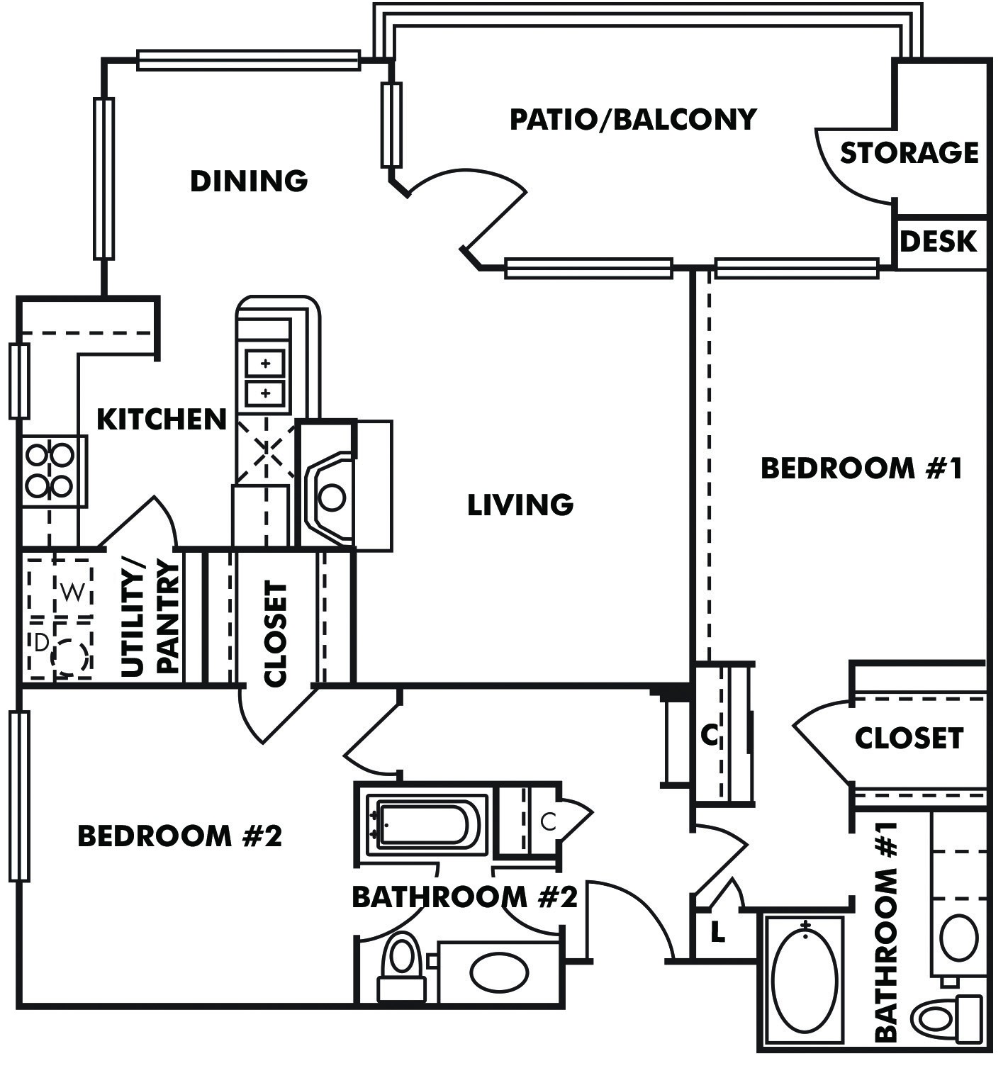 2BR/2BA · 1200 sqft – image 1