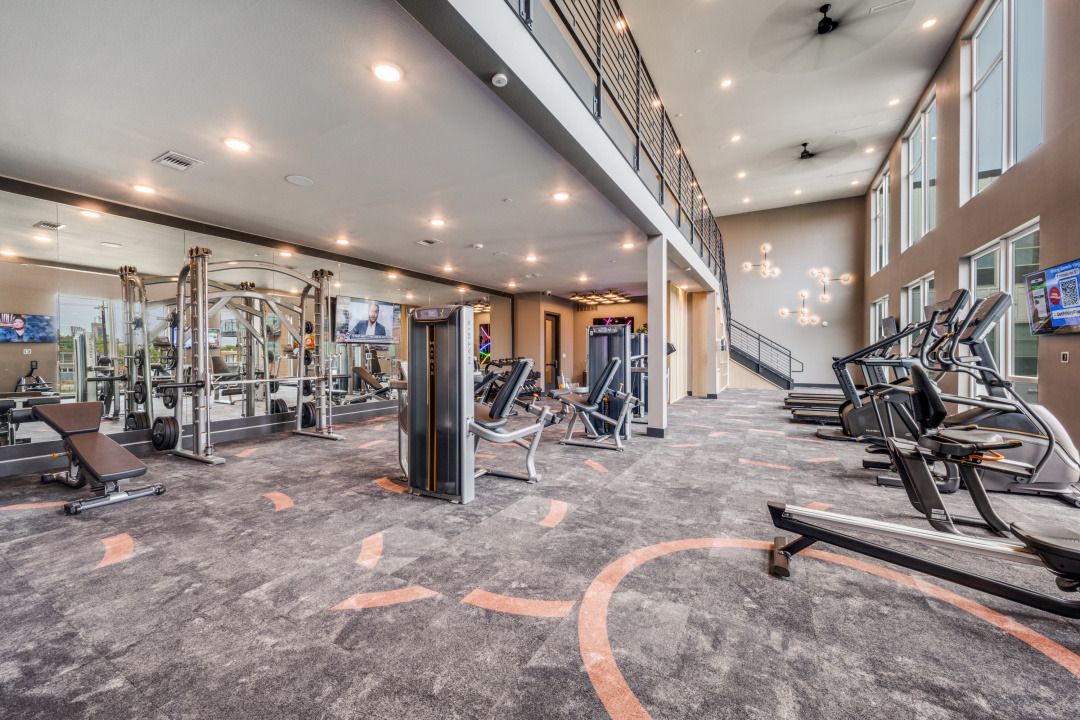 Fitness center with exercise equipment
