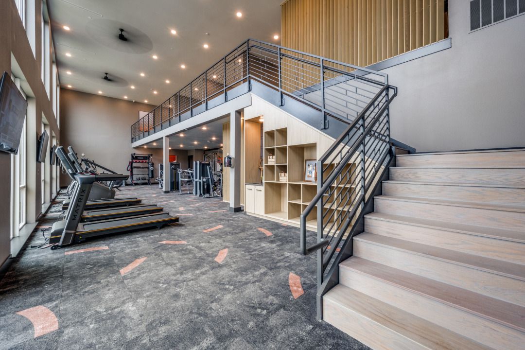 Fitness center with exercise equipment
