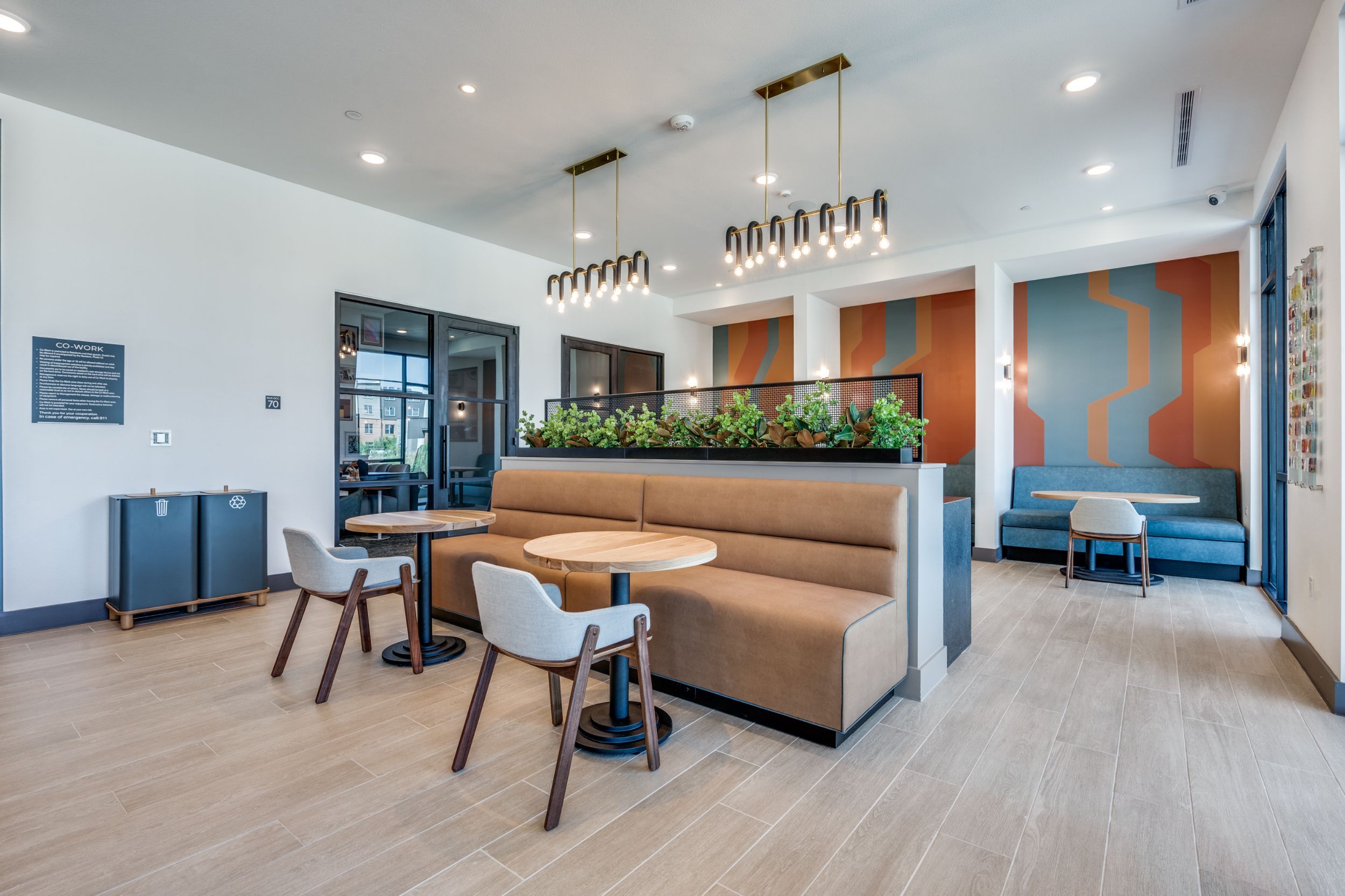 Lounge area with booth seating