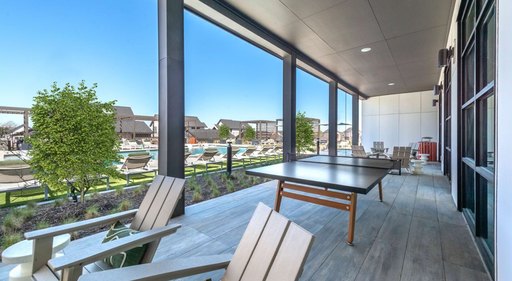 Alpine Village - Poolside lounge spaces