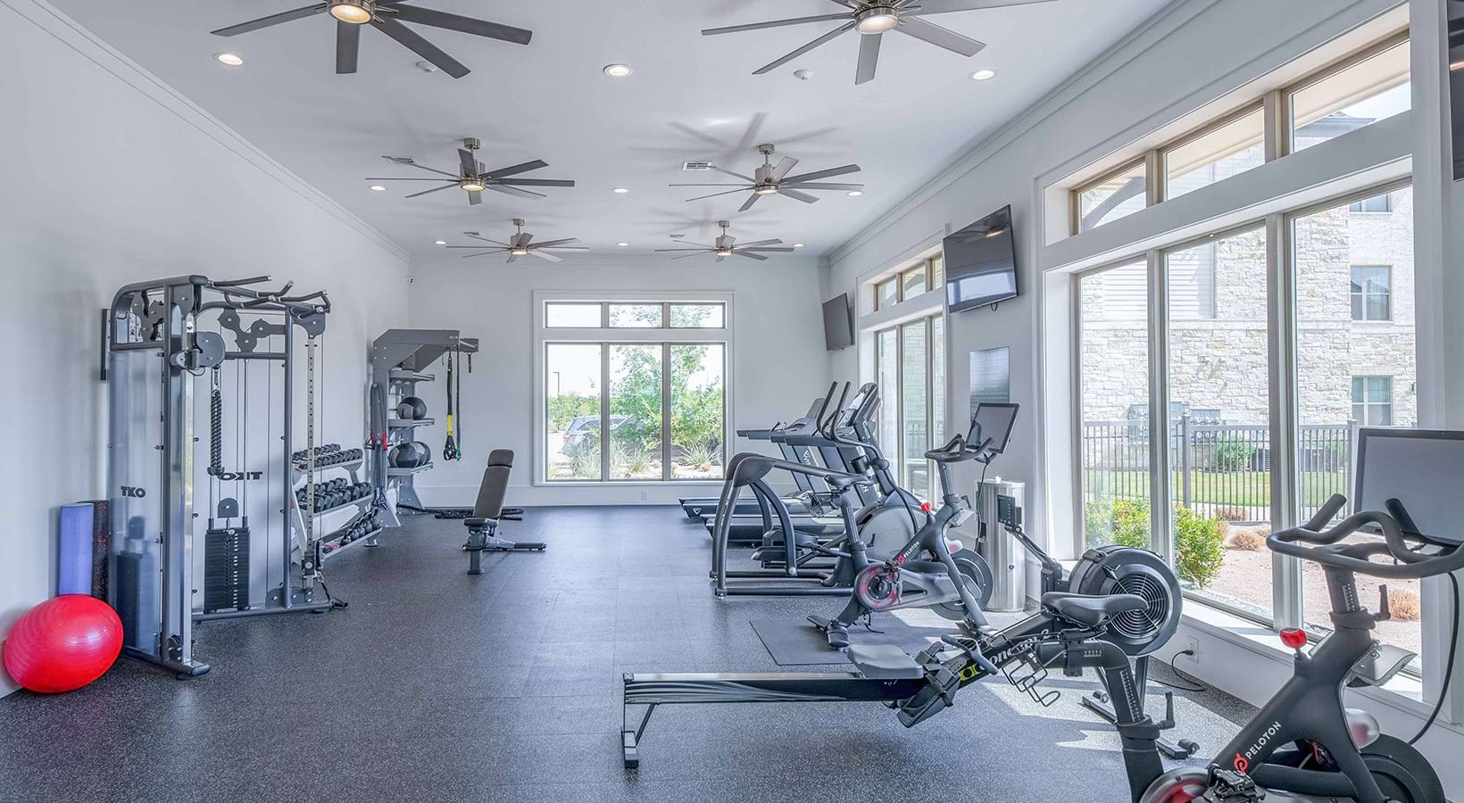 Fitness center at The Beverley at Denton