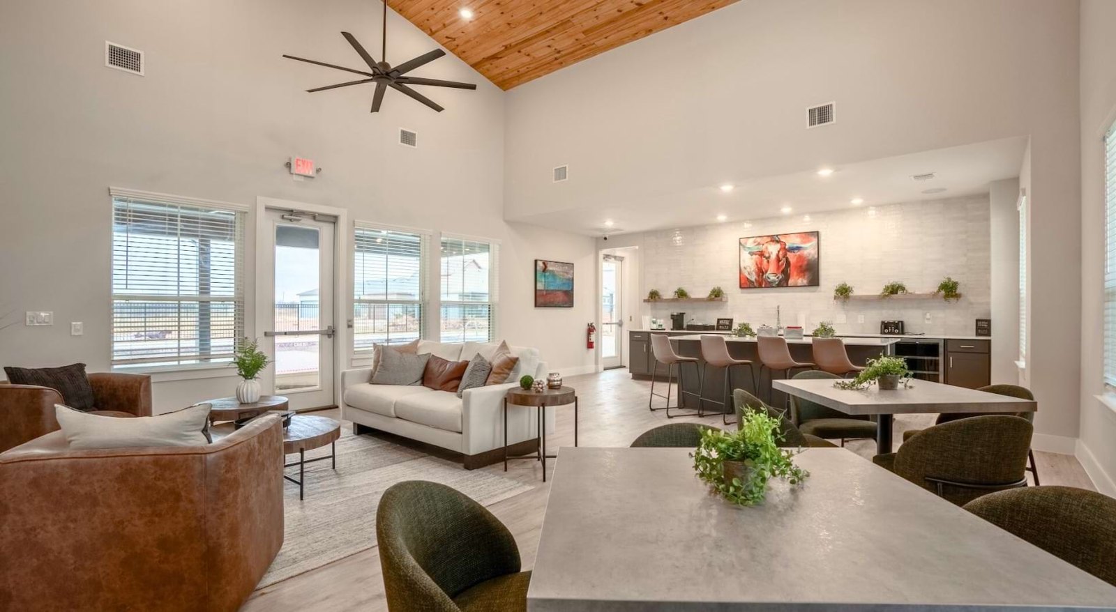 Clubhouse lounge for entertaining and connecting as a community. at Canvas at Midlothian