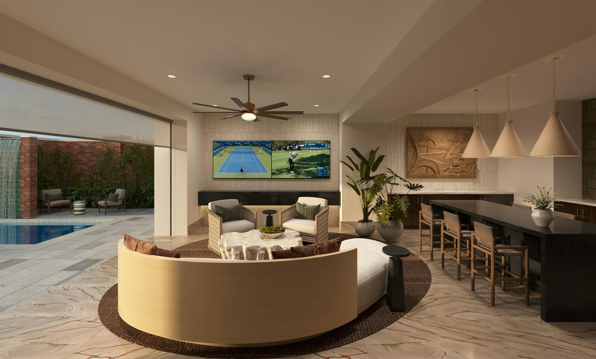 Pool cave lounge