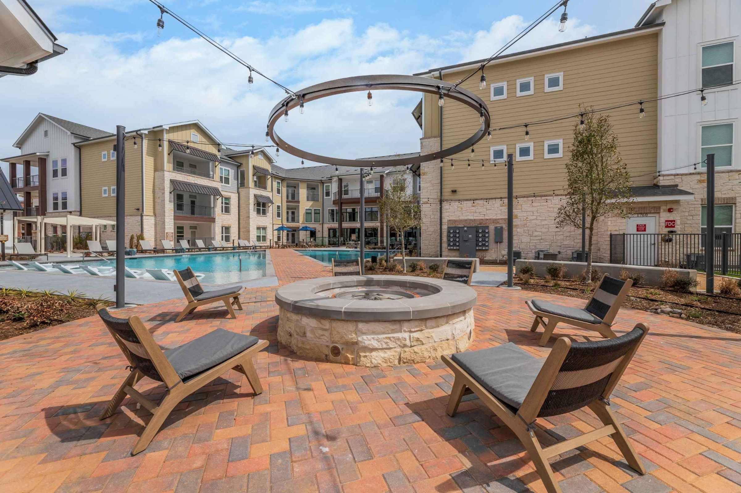 Atlas Crown - Poolside outdoor firepit