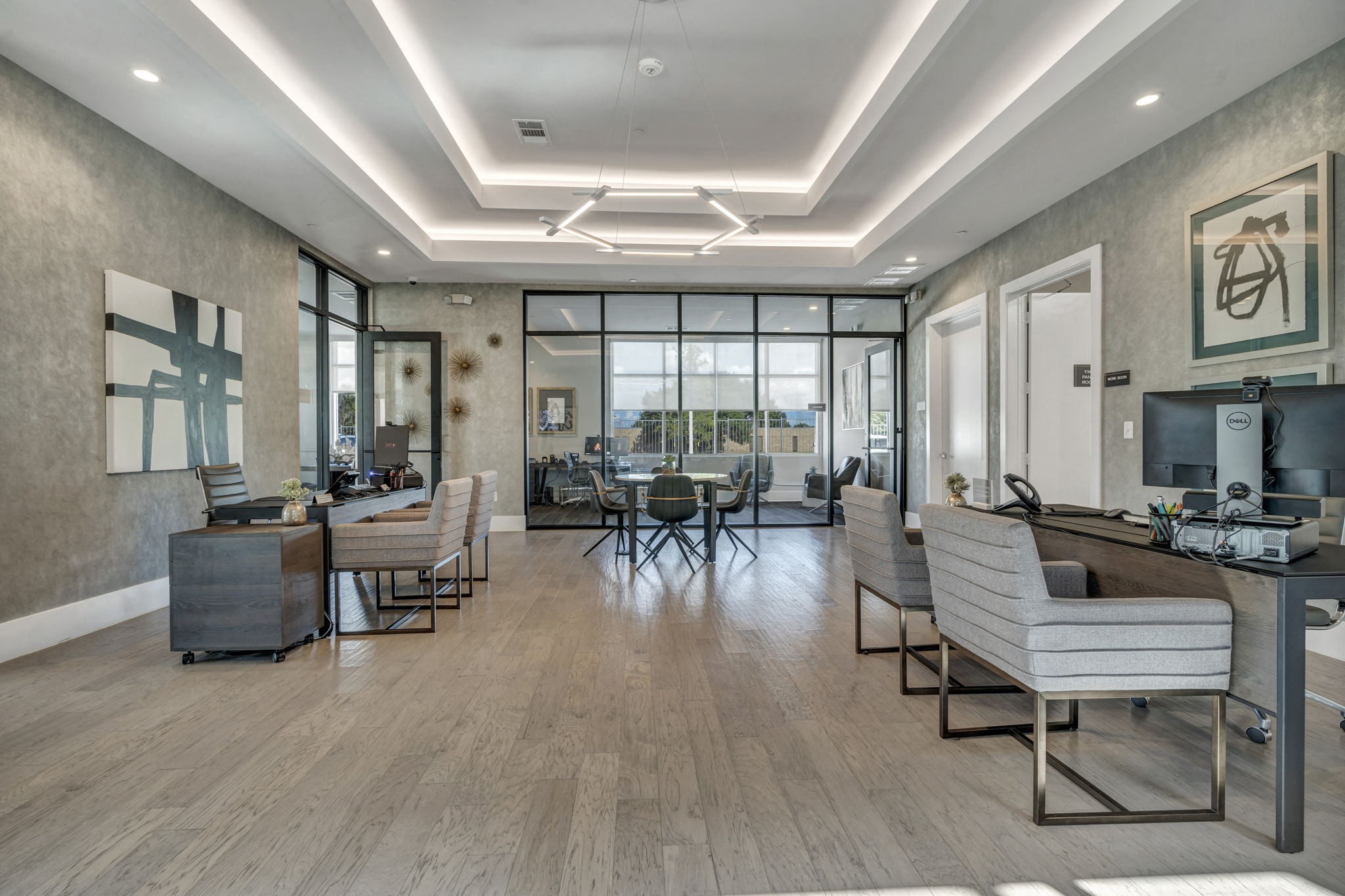26 at City Point - A modern office space with wooden floors and contemporary furniture
