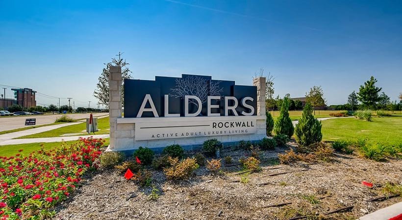 Entrance Sign at Alders Rockwall