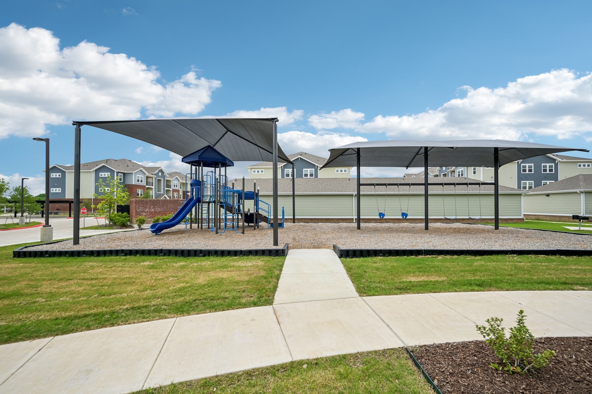 Playground with shade canopy