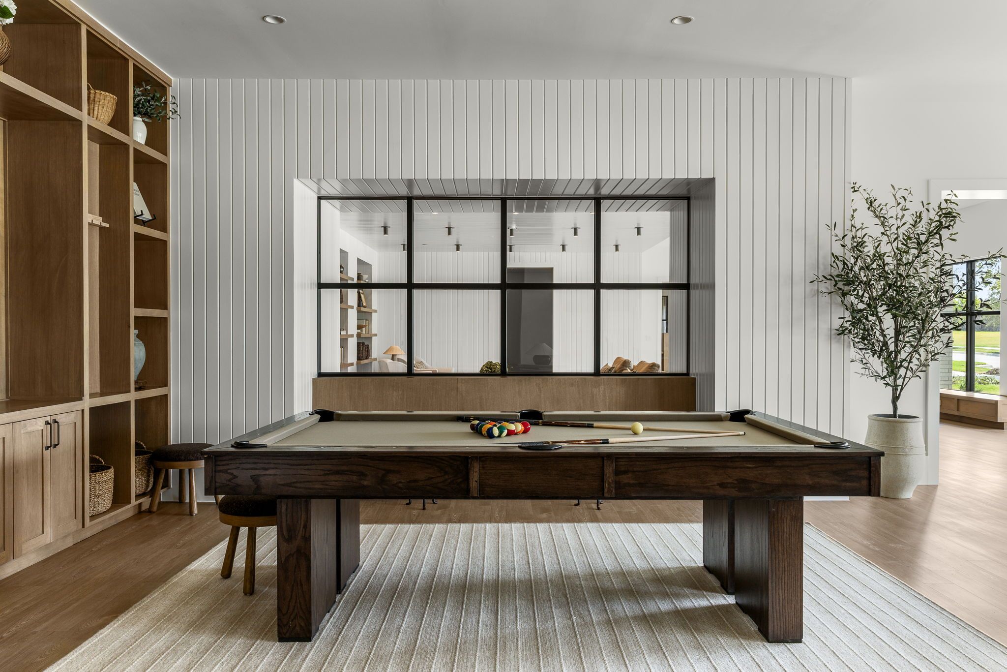 Game room with billiards table