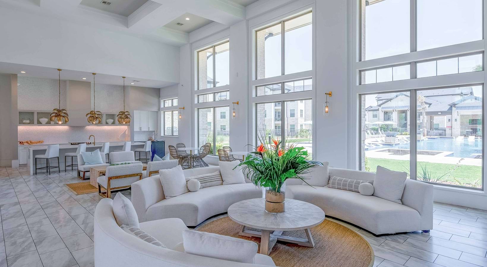 Leasing office lobby at The Beverley at Denton